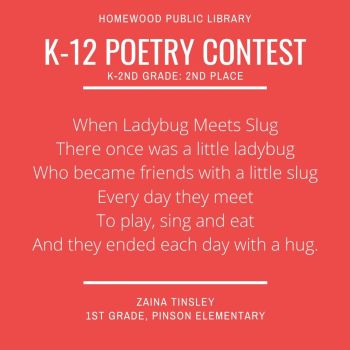 2nd place - K-2 - K-12 Poetry Contest